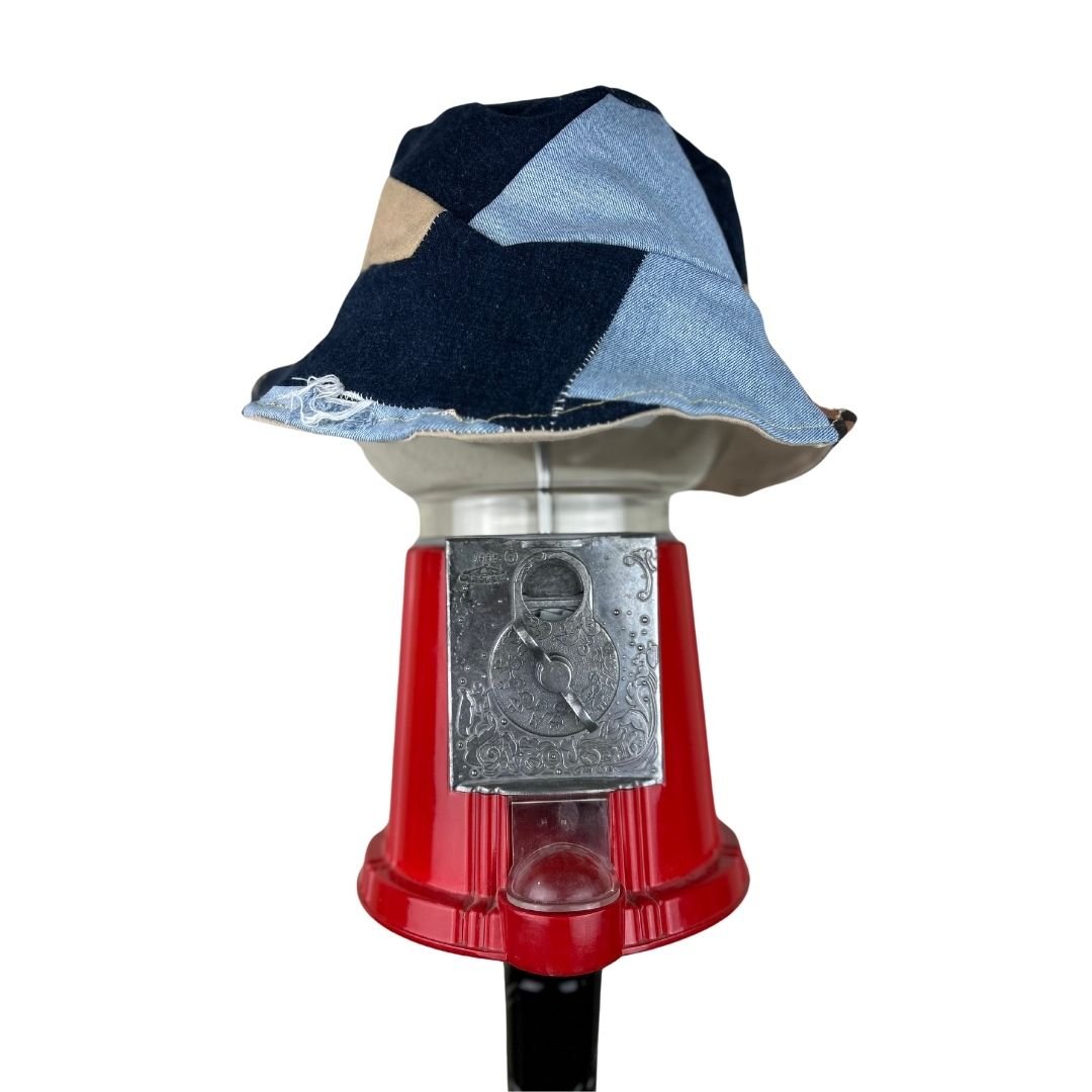 Denim Patchwork Reversible Bucket Hat - The Modern Alien