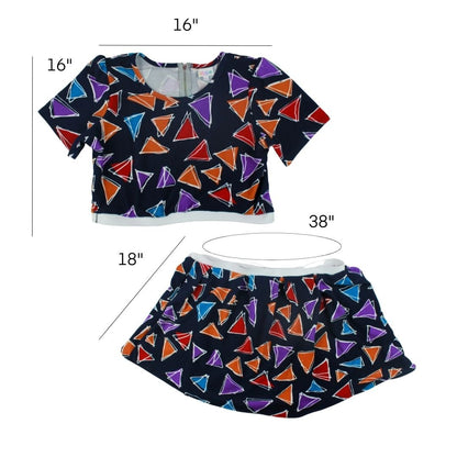 Funky Pattern 2 Piece Skirt and Top Set - The Modern Alien