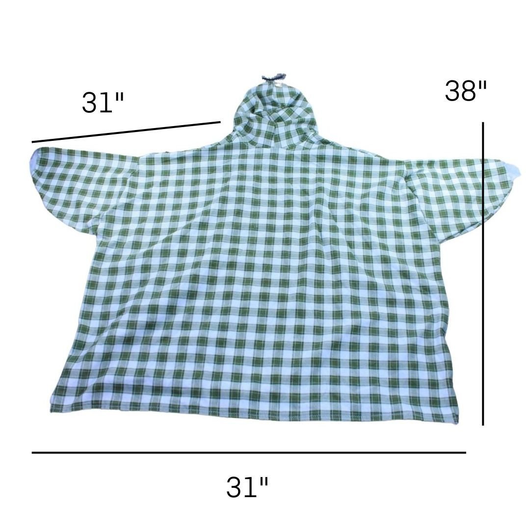 Green Flannel Oversized Hoodie – Handmade & Upcycled - The Modern Alien