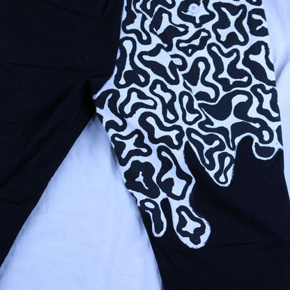 Handpainted Black and White Trippy Patterned Pants - The Modern Alien