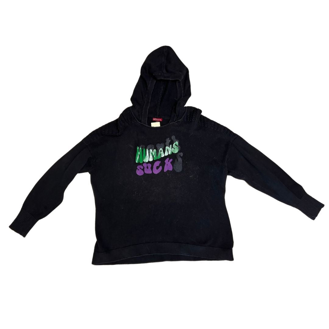 Humans Suck Hoodie – Handmade & Upcycled