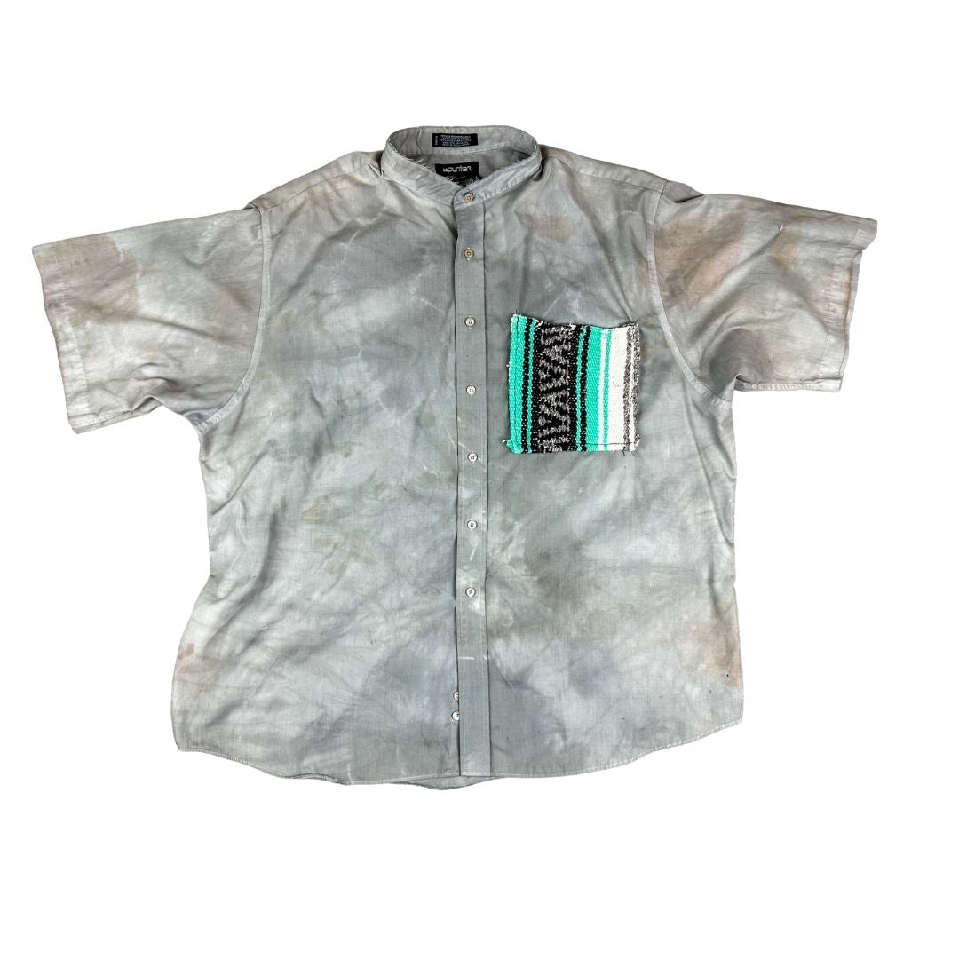 Ice Cube “Drip” Reworked Button - Up – Tie - Dyed & Patched - The Modern Alien