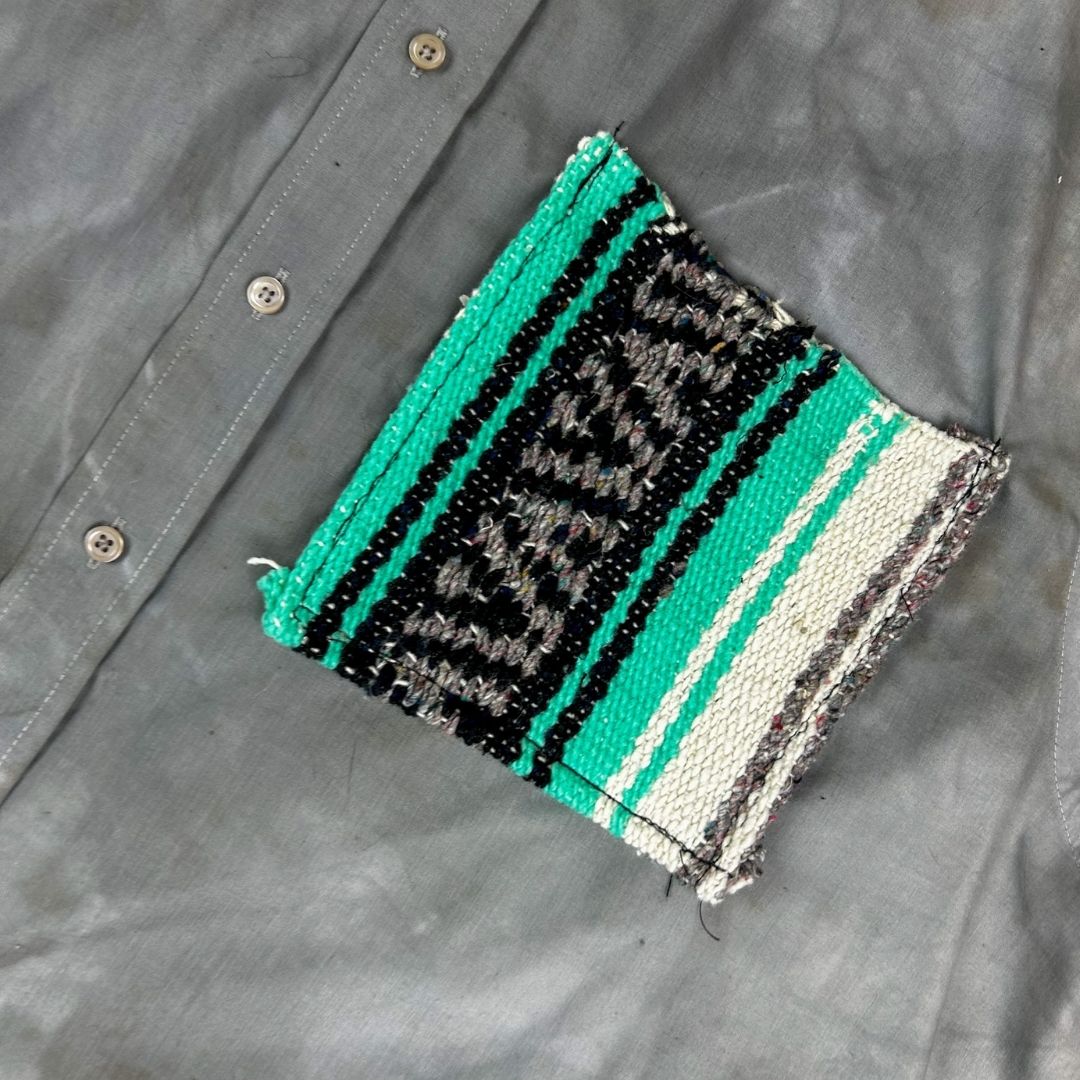 Ice Cube “Drip” Reworked Button - Up – Tie - Dyed & Patched - The Modern Alien