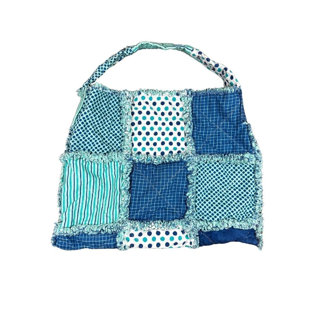 Large Blue Patchwork Bag – Handmade & Upcycled - The Modern Alien