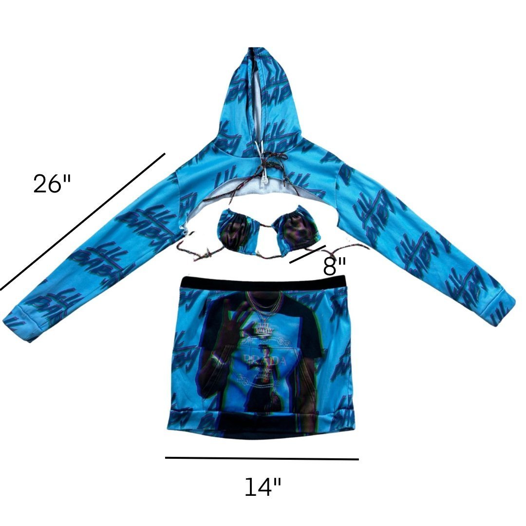Lil Trippy Nanny 3 - Piece Set – Handmade from a Hoodie - The Modern Alien