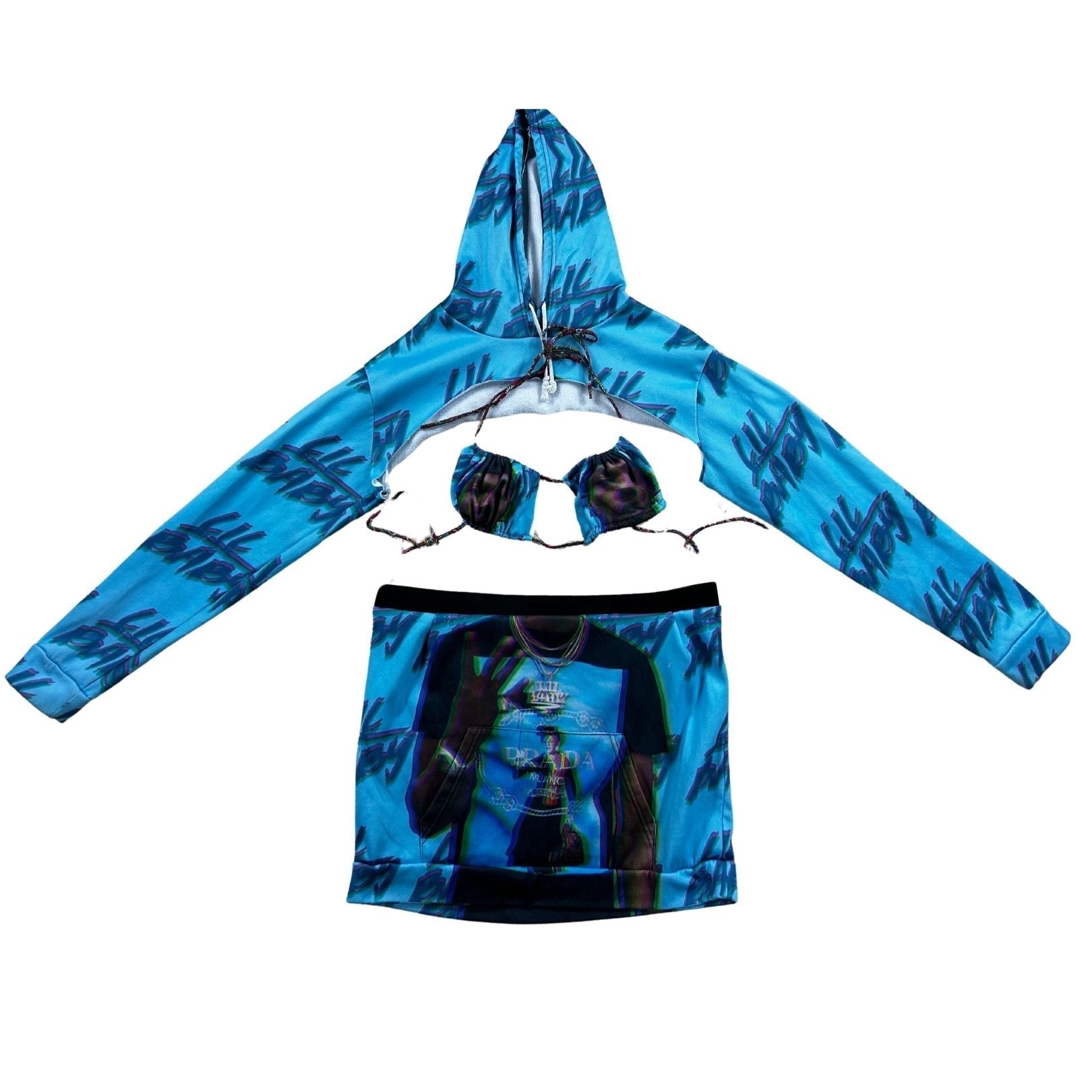 Lil Trippy Nanny 3 - Piece Set – Handmade from a Hoodie - The Modern Alien