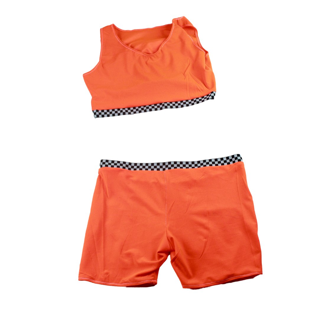 Neon Orange Tank Top and Shorts - The Modern Alien