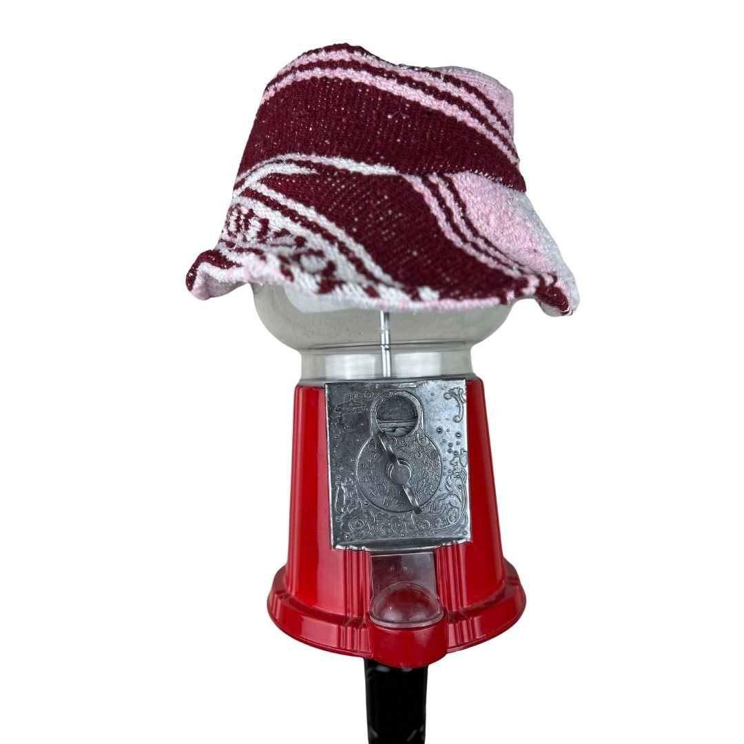 Pink and maroon Mexican blanket Reversible Bucket Hat - The Modern Alien