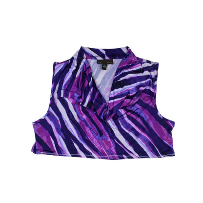 Purple Striped Crop Top and Mini Skirt Set - The Modern Alien