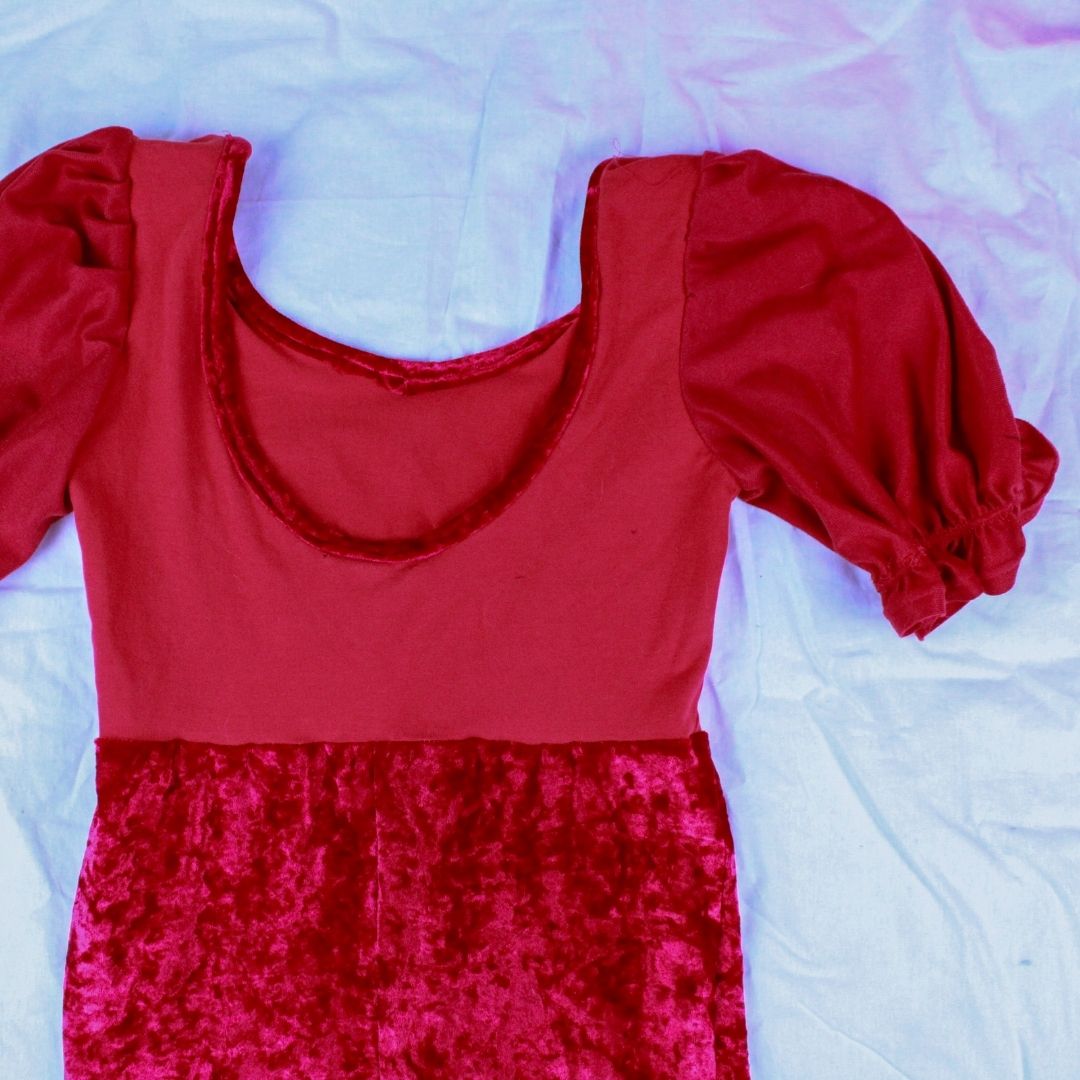 Red Devil Milkmaid Set with Bonnet – Handmade & Upcycled - The Modern Alien