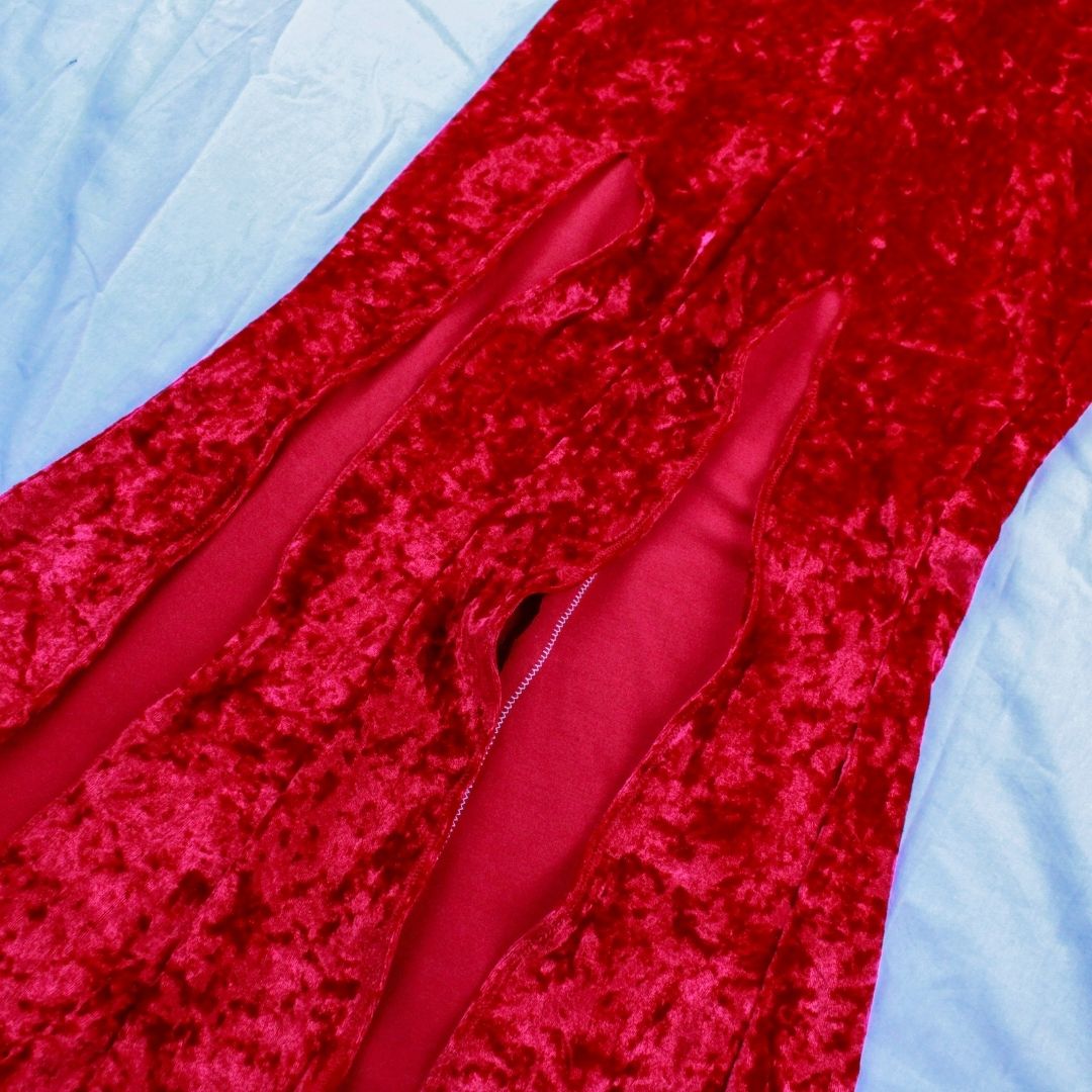 Red Devil Milkmaid Set with Bonnet – Handmade & Upcycled - The Modern Alien