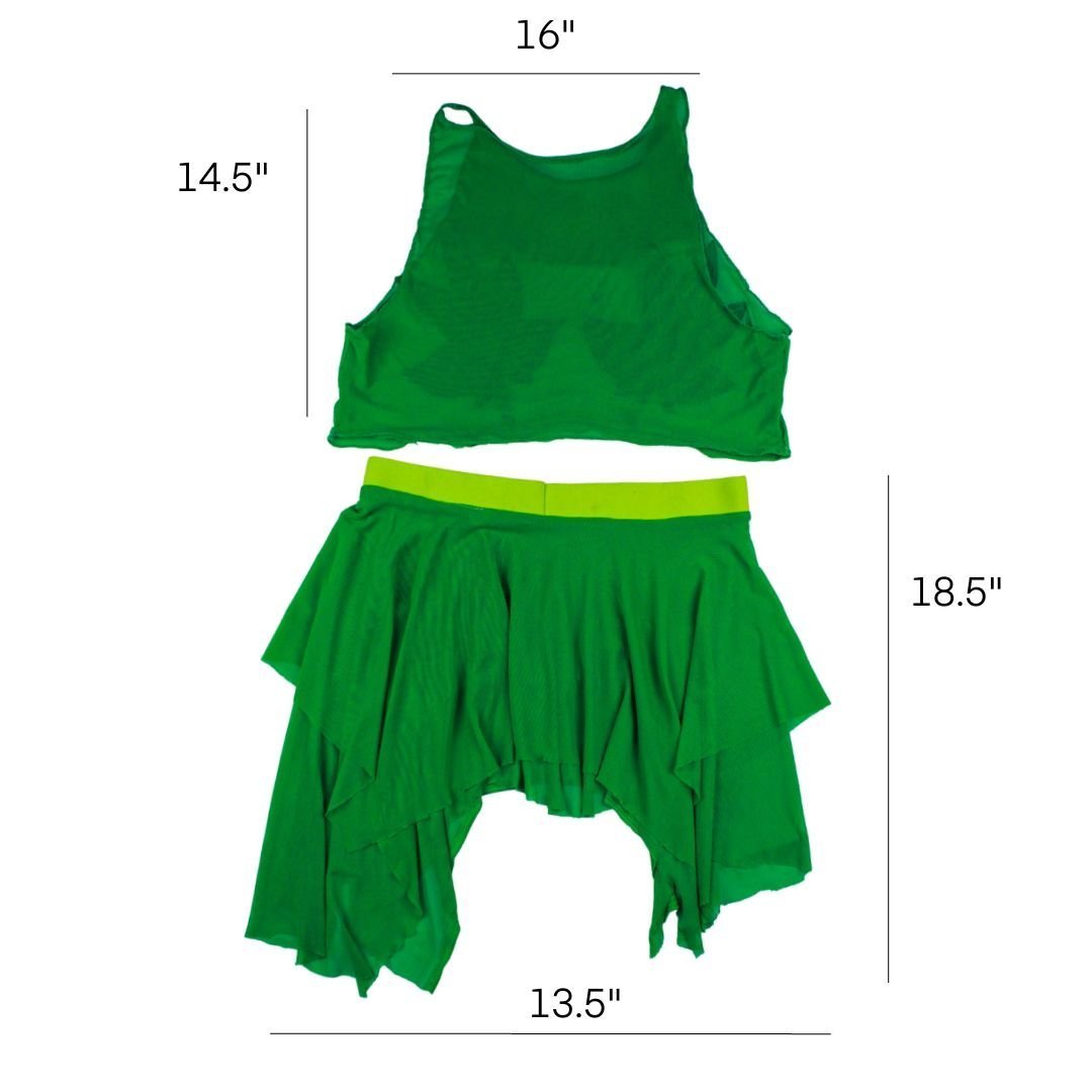 Sheer Green Two - Piece Set – Handmade & Upcycled - The Modern Alien