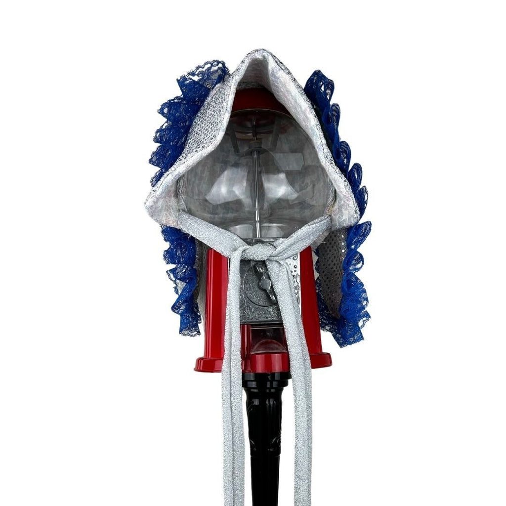 Silver Sequin & Blue Lace Bunny Bonnet – Handmade & Upcycled - The Modern Alien