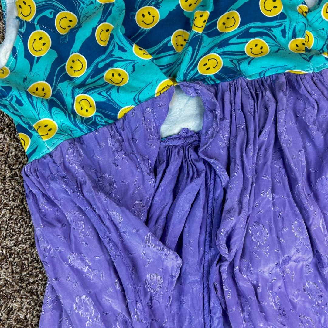 Smiley Patchwork Dress – Handmade & Upcycled - The Modern Alien