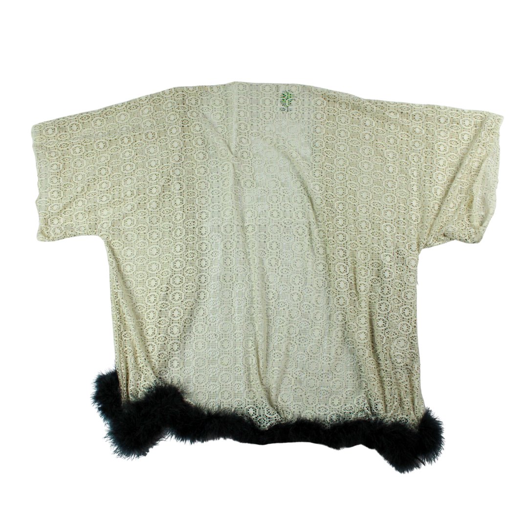 Tan Knit Fur Kimono with pockets - The Modern Alien