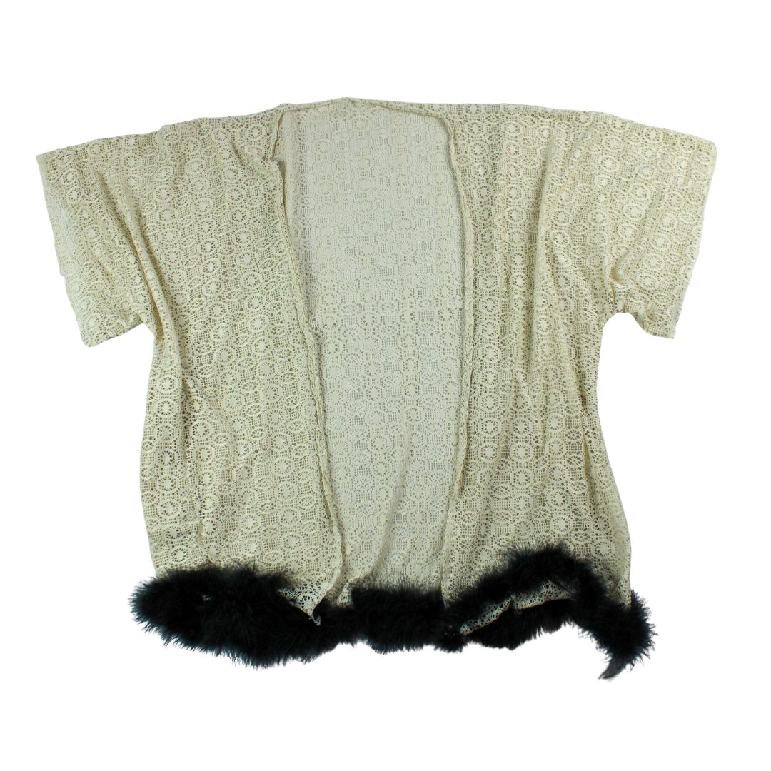 Tan Knit Fur Kimono with pockets - The Modern Alien