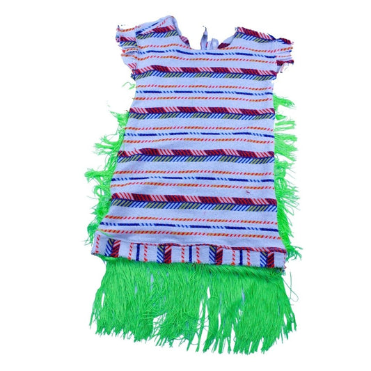 Tribal Print Dress with Green Fringe - The Modern Alien